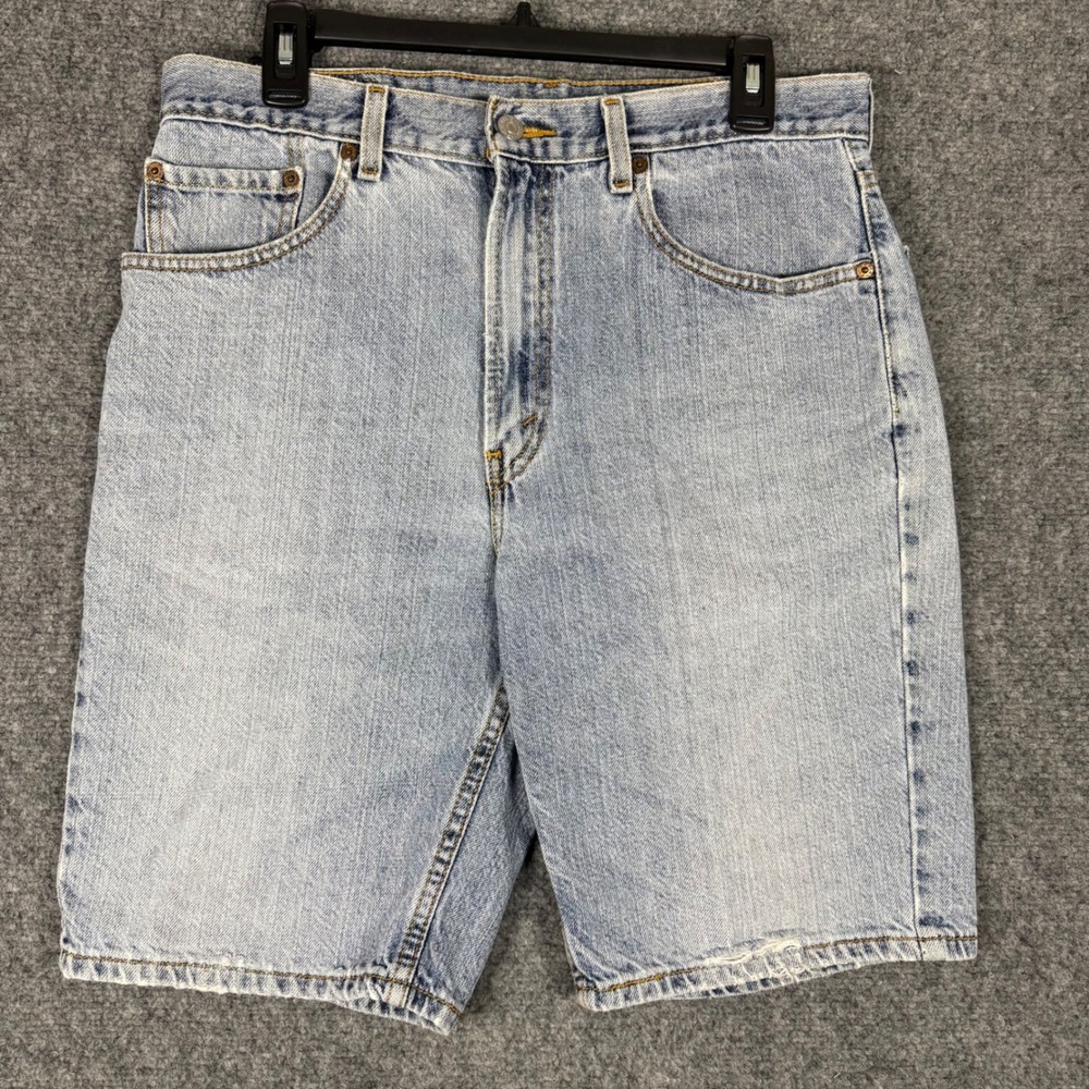 Levi's 505 Regular Fit Denim Shorts Men's 33 Light Wash Blue Jorts Y2K